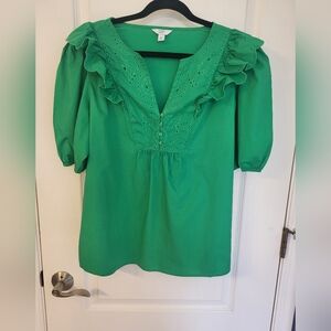 Crown and Ivy Eyelet Blouse